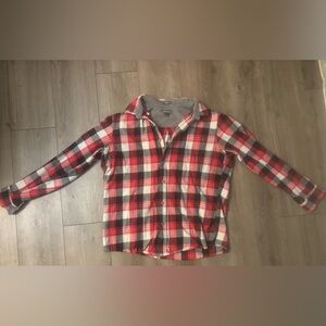 Eddie Bauer Red and Black Plaid Men's Casual Shirt